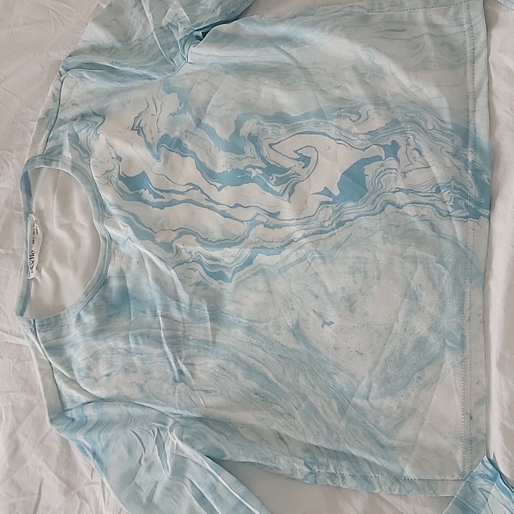Elodie White and Blue Top